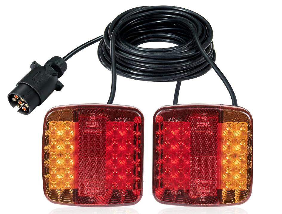 Set 2 lampi spate LED magnetice pentru remorca 12V cu cablu